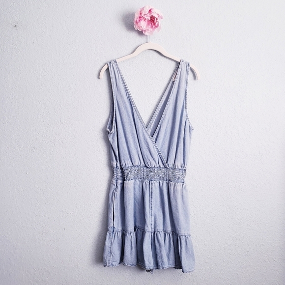 American Eagle Denim Ruffle Romper - Picture 2 of 10